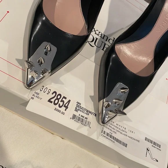 Alexander McQueen black calfskin leather pumps 8 - Picture 6 of 8